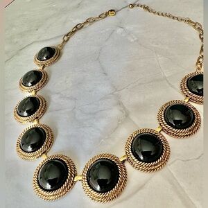 Chic Black and Gold Statement Necklace